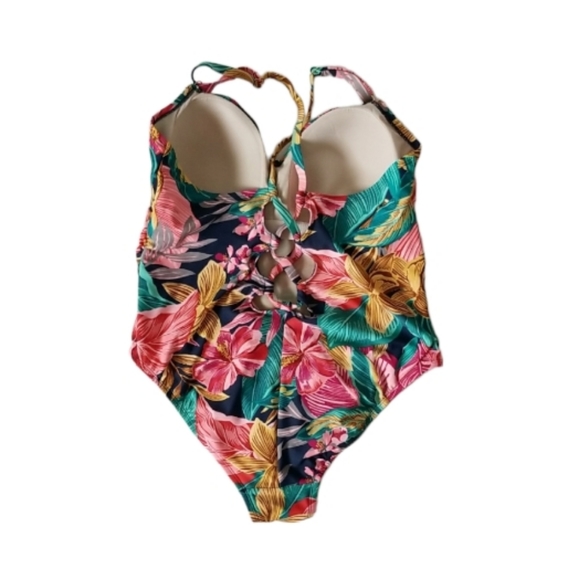 Swimsuit One Piece Tropical Hibiscus Size 16W - Picture 14 of 15